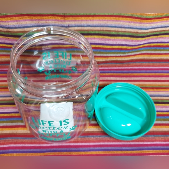 Pet Snack Jar "Life is Better with a Furry Companion" Treat Cookie Container - Picture 5 of 7